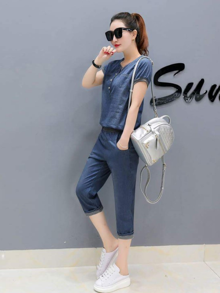 BỘ JEAN LỬNG CỔ TRỤ PHỐI BO